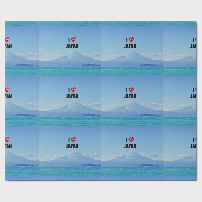 Papier Cadeau "J'aime le Japon," Mt. Fuji (Couture)