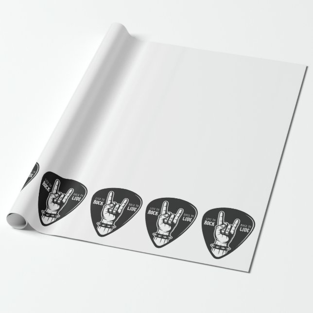 Papier Cadeau J'aime le rock (Déroulé)