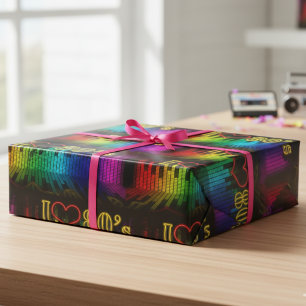 Papier Cadeau J'Aime Les Années 80