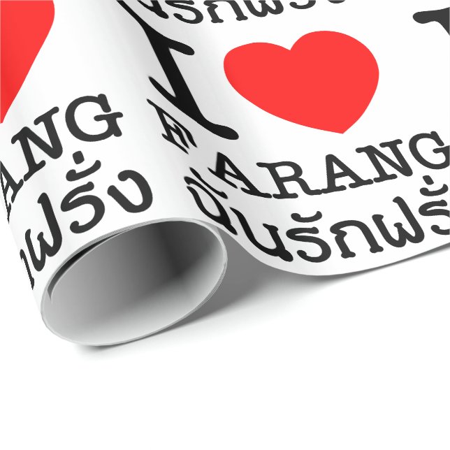 Papier Cadeau J'aime les Farang (Coin rond)