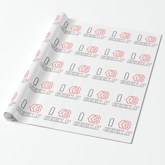 Papier Cadeau J'aime les geeks ASCII ART (Déroulé)