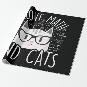 Papier Cadeau J'Aime Les Maths Et Les Chats Cute Kitty Chat