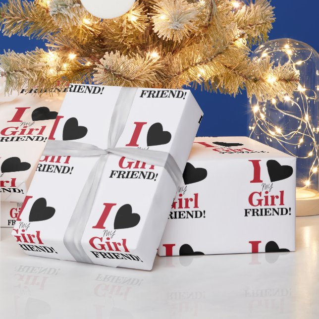Papier Cadeau J'aime ma petite amie (Vacances)