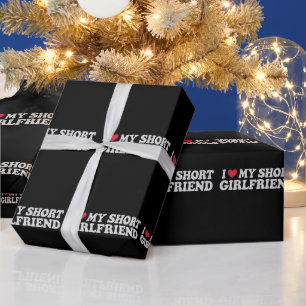 Papier Cadeau J'aime ma petite GF fille garçon Couple Valentines