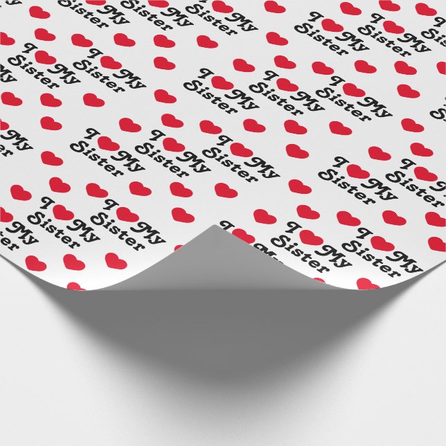 Papier Cadeau J'aime ma soeur (Coin)