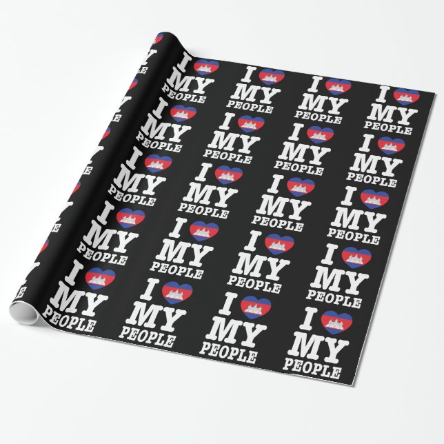 Papier Cadeau J'aime mon peuple khmer (Déroulé)