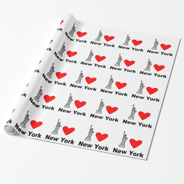 Papier Cadeau J'aime New York (Déroulé)