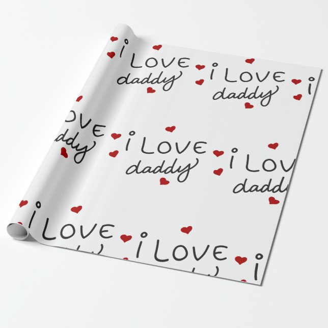 Papier Cadeau J'aime papa (Déroulé)