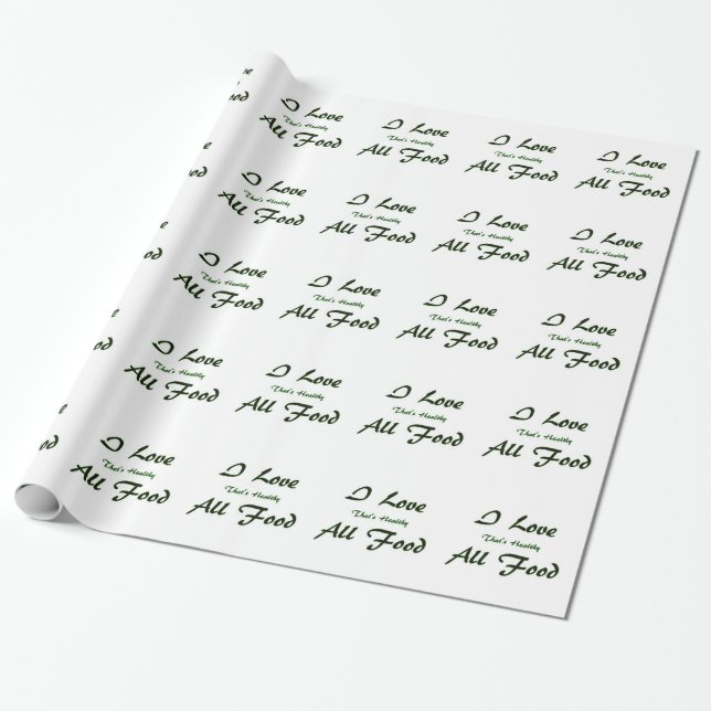 Papier Cadeau J'aime tous les aliments sains (Déroulé)