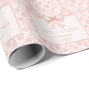 Papier Cadeau Jalon de coquette rose pâle de Demask personnalisé