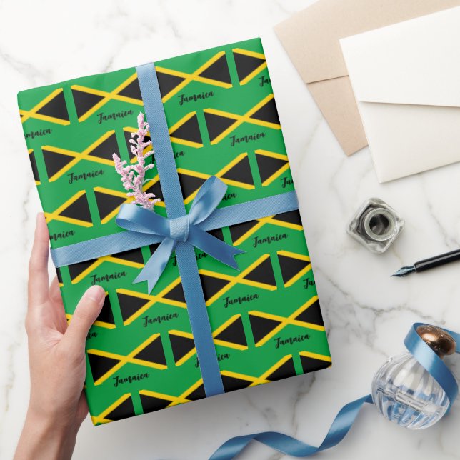 Papier Cadeau Jamaica Wrapping Paper, drapeau jamaïcain patrioti (Cadeaux)