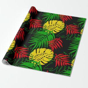 Papier Cadeau Jamaïcaine Rasta Colors Mariage des Caraïbes