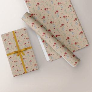Papier Cadeau Janvier Mois de naissance Fleur Carnation neige ch