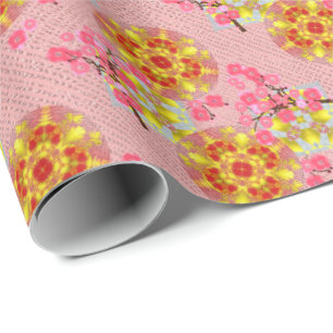 Papier Cadeau Japonais Cherry Blossom Motif de luxe
