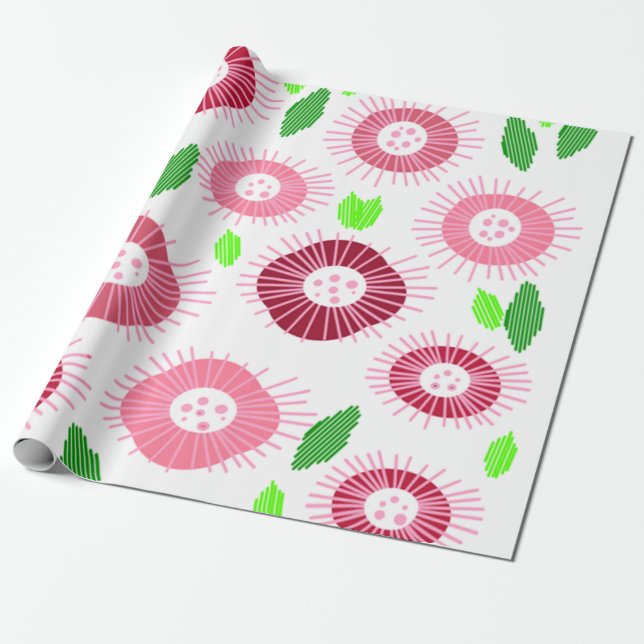 Papier Cadeau Jardin aux fleurs de Scandi (Déroulé)