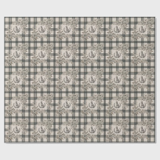 Papier Cadeau Jardin Botanique de Gravure de Chien Vintage