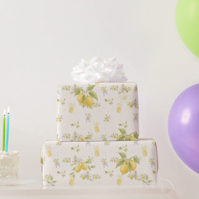 Papier Cadeau Jardin de citron avec souris (Cadeaux de fête)