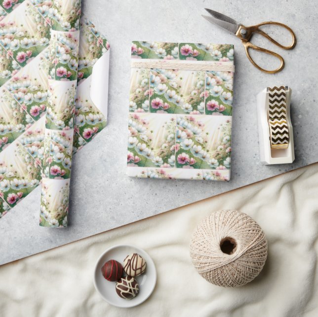Papier Cadeau Jardin de Cosmos Ensoleillé (Artisanat)