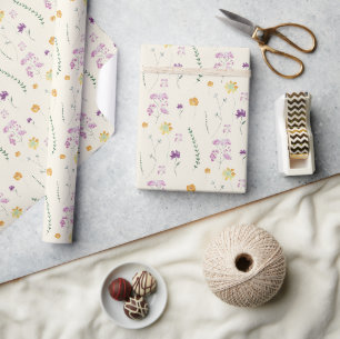 Papier Cadeau Jardin de Fées aux Fleurs Sauvages de la Campagne