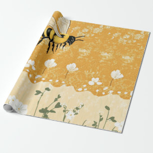 Papier Cadeau Jardin de fleurs sauvages à miel vintage (9)