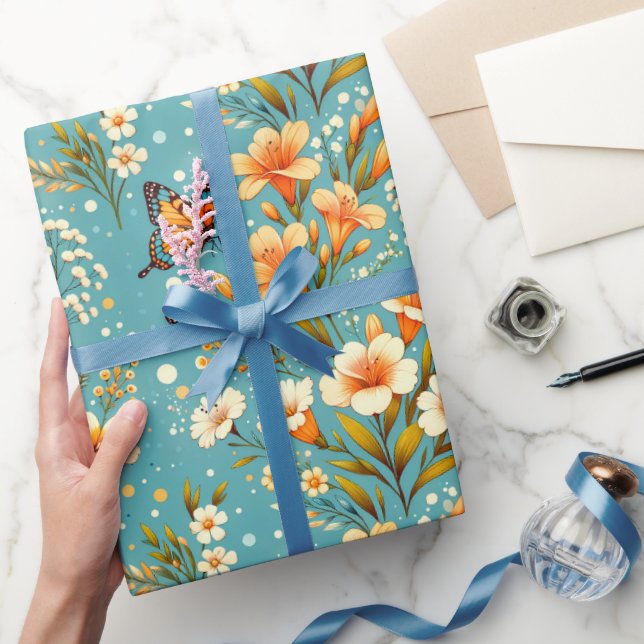 Papier Cadeau Jardin de Lys Doré (Cadeaux)