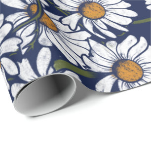 Papier Cadeau Jardin de marguerites vintages Jardin Motif Garden