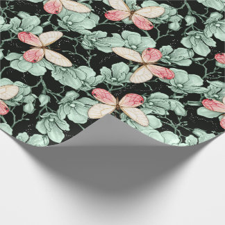 Papier Cadeau Jardin de papillons enchanté - Aquarelle florale s
