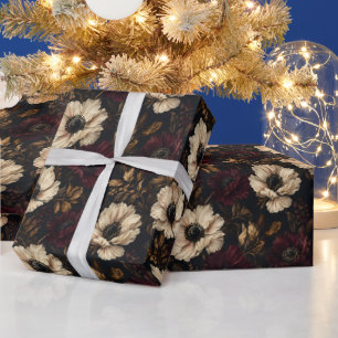 Papier Cadeau Jardin de roses sang de boeuf Florales lunatiques 