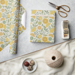 Papier Cadeau Jardin de tranches de citrus botaniques 