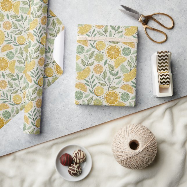 Papier Cadeau Jardin de tranches de citrus botaniques  (Artisanat)