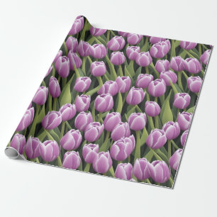 Papier Cadeau Jardin de verdure chic pourpre Tulip