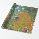 Papier Cadeau Jardin des fleurs par Gustav Klimt<br><div class="desc">Belle peinture colorée d'un jardin fleuri de Gustav Klimt. Des variations Extraordinaires de couleurs et de belles fleurs s'intègrent parfaitement à de nombreux produits et idées cadeaux.</div>