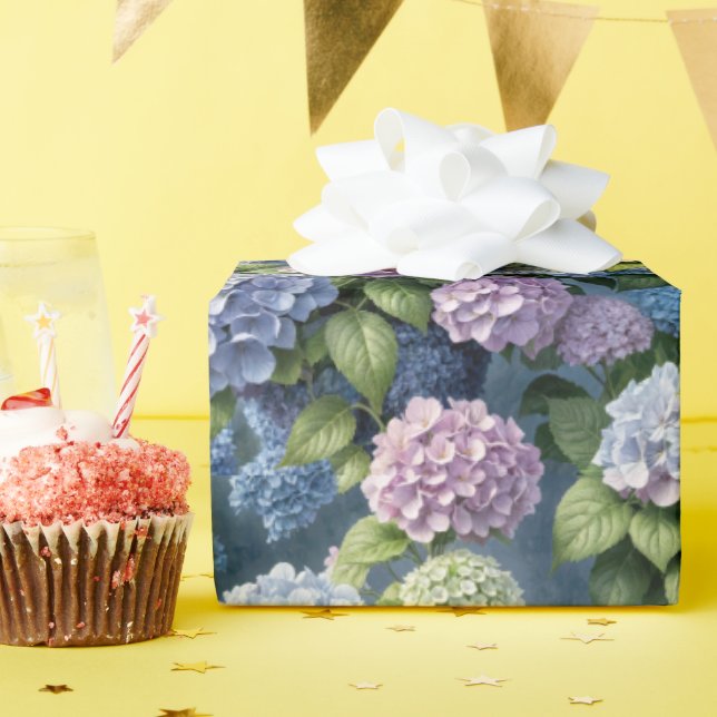 Papier Cadeau Jardin d'été Hydrangea (Fête d'anniversaire)