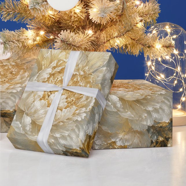 Papier Cadeau Jardin d'Ivoire Doré (Vacances)
