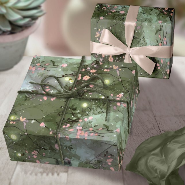 Papier Cadeau Jardin enchanté motif floral rose ID1163 (Créateur téléchargé)