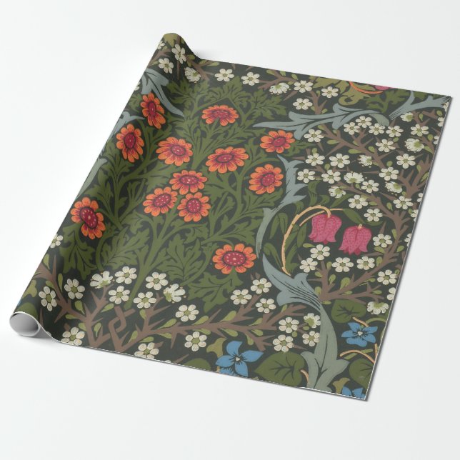 Papier Cadeau Jardin Fleur Classique d'Églantier de William Morr (Déroulé)