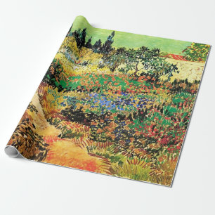 Papier Cadeau Jardin fleuri avec sentier par Vincent van Gogh.
