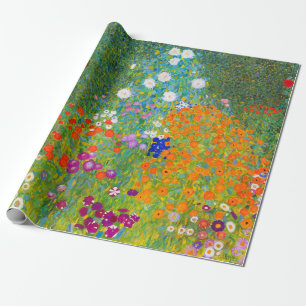 Papier Cadeau Jardin fleuri Gustav Klimt Bauerngarten Art