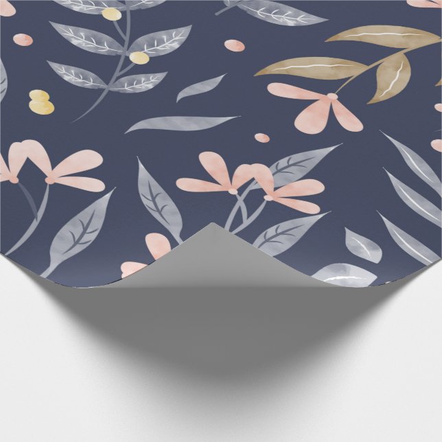 Papier Cadeau Jardin floral de minuit (Coin)