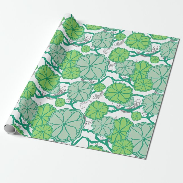 Papier Cadeau Jardin japonais Lily Pad (Déroulé)