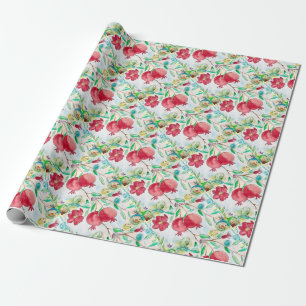 Papier Cadeau Jardin motif de la feuille de grenade