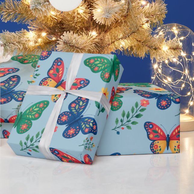 Papier Cadeau Jardin Papillon – Papillon Floral Co (Vacances)