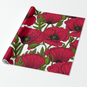 Papier Cadeau Jardin Red Poppy 2