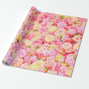 Papier Cadeau Jardin rose