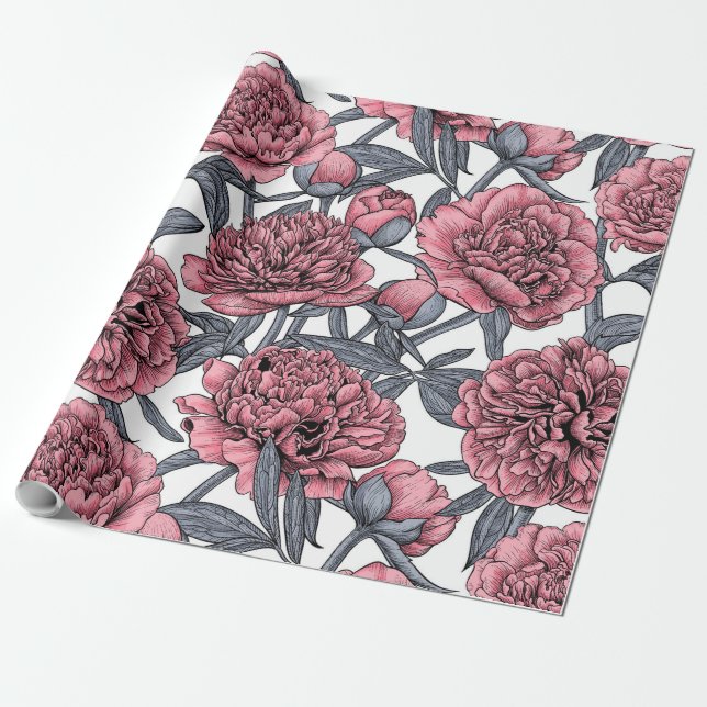 Papier Cadeau Jardin rose (Déroulé)