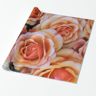 Papier Cadeau Jardin Rose Abstrait Élégant Wrappin Floral