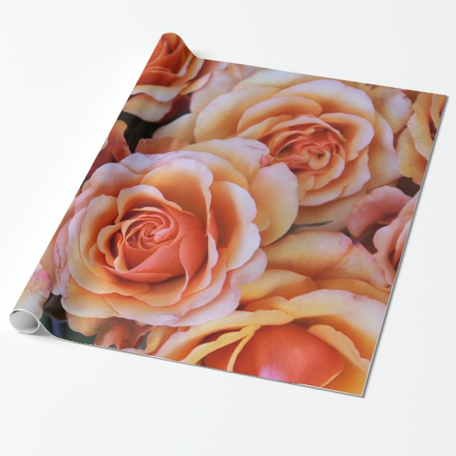 Papier Cadeau Jardin Rose Abstrait Élégant Wrappin Floral (Déroulé)