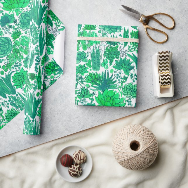 Papier Cadeau Jardin succulent (Artisanat)