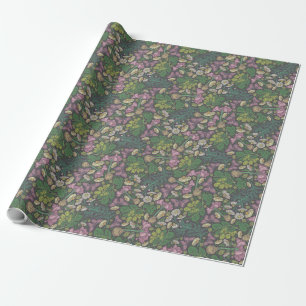 Papier Cadeau Jardin victorien de marguerites blanches papillons
