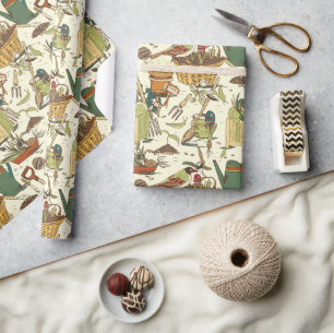 Papier Cadeau Jardinier Vintage